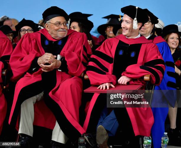 Actor James Earl Jones received an Honorary Doctor of Arts Degree and Facebook Founder and CEO Mark Zuckerberg received an Honorary Doctor of Laws...