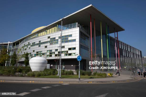 General view shows the Royal Manchester Childrens Hospital in Manchester, northwest England, on May 25, 2017 where some of the injured victims of the...