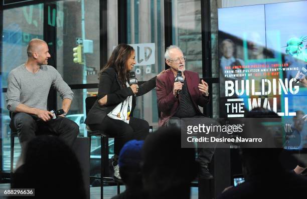 Actors James Badge Dale, Tamara Tunie and playwright Robert Schenkkan attend Build the cast of 'Building The Wall' at Build Studio on May 25, 2017 in...