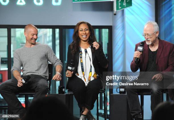 Actors James Badge Dale, Tamara Tunie and Robert Schenkkan attend Build the cast of 'Building The Wall' at Build Studio on May 25, 2017 in New York...