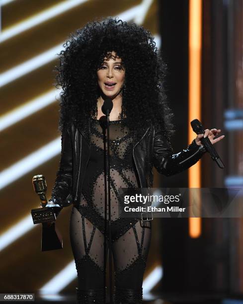 Actress/singer Cher accepts the Billboard Icon Award during the 2017 Billboard Music Awards at T-Mobile Arena on May 21, 2017 in Las Vegas, Nevada.