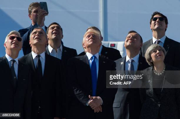King Philippe of Belgium, NATO Secretary General Jens Stoltenberg, Greek Prime Minister Alexis Tsipras, US President Donald Trump, Poland's President...