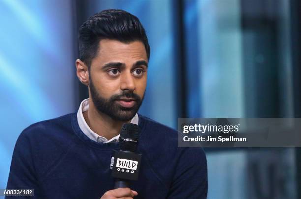 Comedian Hasan Minhaj attends Build to discuss his new Netflix special "Hasan Minhaj: Homecoming King" at Build Studio on May 25, 2017 in New York...
