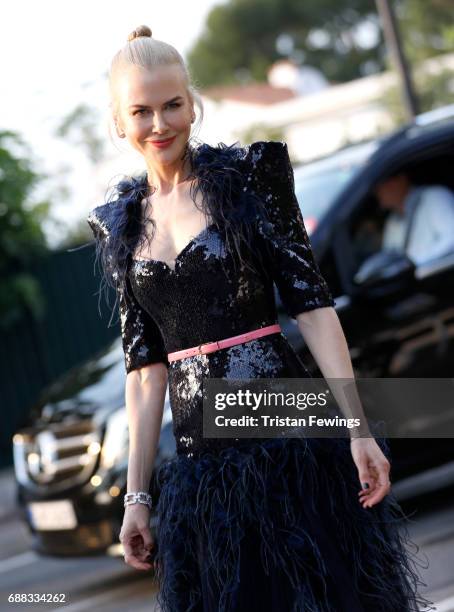 Nicole Kidman arrives at the amfAR Gala Cannes 2017 at Hotel du Cap-Eden-Roc on May 25, 2017 in Cap d'Antibes, France.