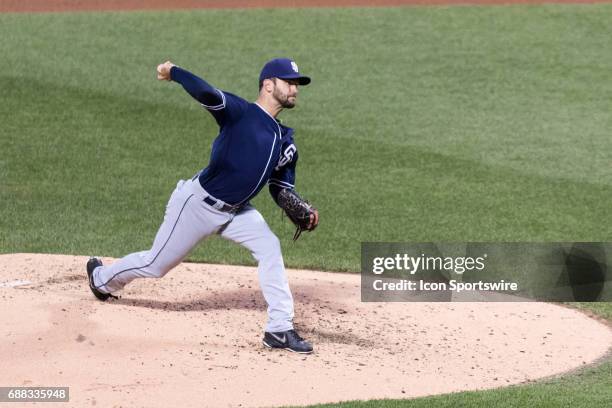 San Diego Padres Pitcher Jarred Cosart on the mound during a regular season National League game between the San Diego Padres and the New York Mets...