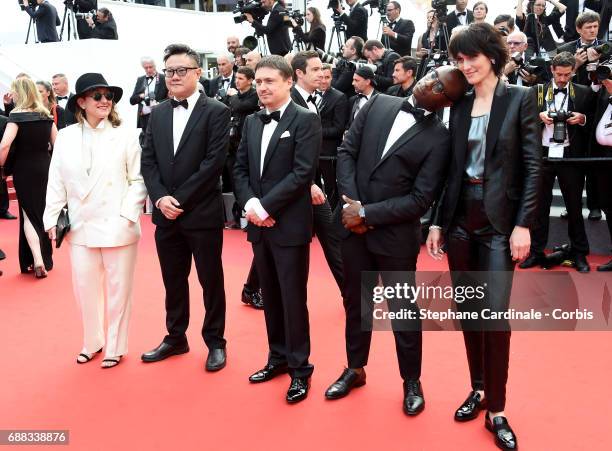 Athina Rachel Tsanga, Eric Khoo, Cristian Mungiu, Clotilde Hesme and Barry Jenkins, the Cinefondation jury, attend the "Twin Peaks" screening during...