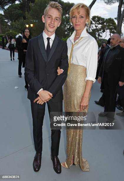 Levon Roan Thurman-Hawke and Uma Thurman attends the amfAR Gala Cannes 2017 at Hotel du Cap-Eden-Roc on May 25, 2017 in Cap d'Antibes, France.