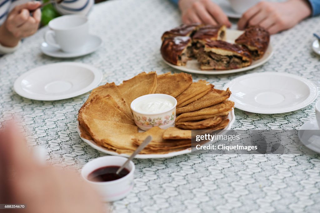 Eastern European desserts on table