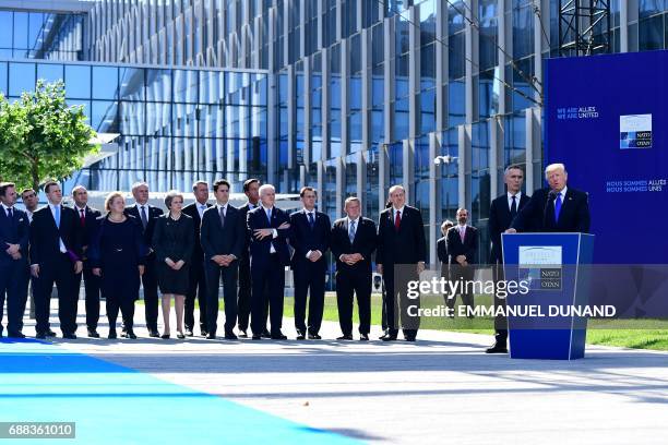 Luxembourg's Prime Minister Xavier Bettel, Greek Prime Minister Alexis Tsipras, Estonia's Prime Minister Juri Ratas, Bulgaria's President Rumen...