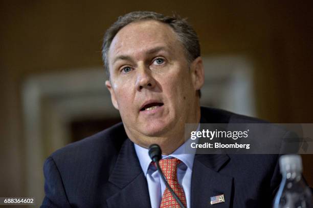 Robert Powelson, nominee to be a member of the Federal Energy Regulatory Commission for U.S. President Donald Trump, speaks during a Senate Energy...