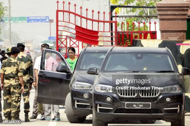 VAMRITSAR, INDIA Indian national Uzma Ahmed after returning from Pakistan at Attari Border on May 25, 2017 in Amritsar, India. Uzma Ahmed said that...