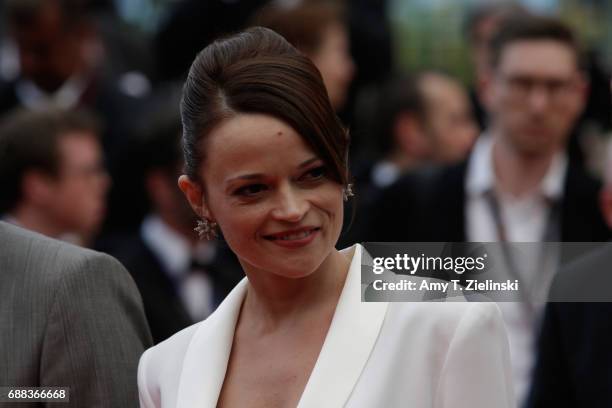 Actress Vasilina Makovtseva attends 'A Gentle Creature ' premiere during the 70th annual Cannes Film Festival at Palais des Festivals on May 25, 2017...