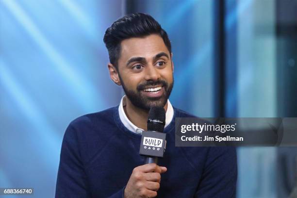 Comedian Hasan Minhaj attends Build to discuss his new Netflix special "Hasan Minhaj: Homecoming King" at Build Studio on May 25, 2017 in New York...