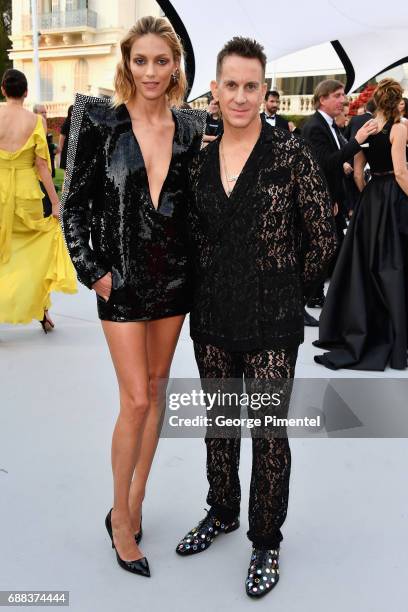 Anja Rubik and Jeremy Scott attend the amfAR Gala Cannes 2017 at Hotel du Cap-Eden-Roc on May 25, 2017 in Cap d'Antibes, France.