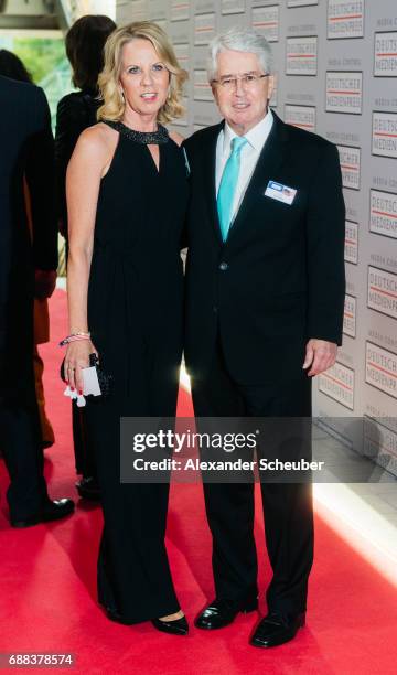 Britta Gessler and Frank Elstner are seen during the German Media Award 2016 at Kongresshaus on May 25, 2017 in Baden-Baden, Germany. The German...