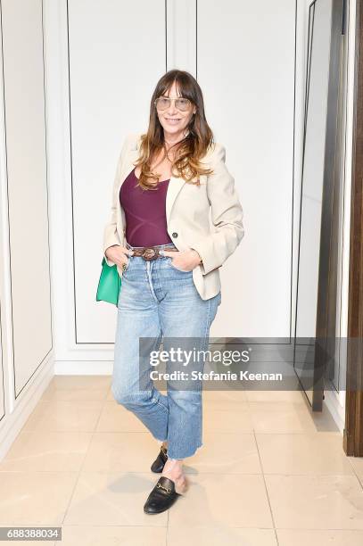 Jacqui Getty attends an event to celebrate the launch of Plum Sykes' new book 'Party Girls Die in Pearls' at Burberry Rodeo Drive on May 24, 2017 in...