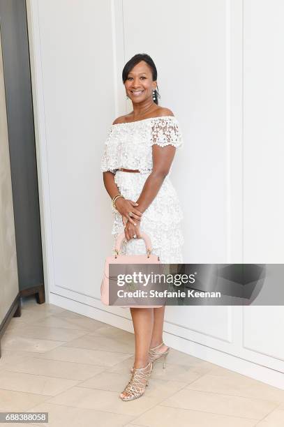 Nicole Avant attends an event to celebrate the launch of Plum Sykes' new book 'Party Girls Die in Pearls' at Burberry Rodeo Drive on May 24, 2017 in...