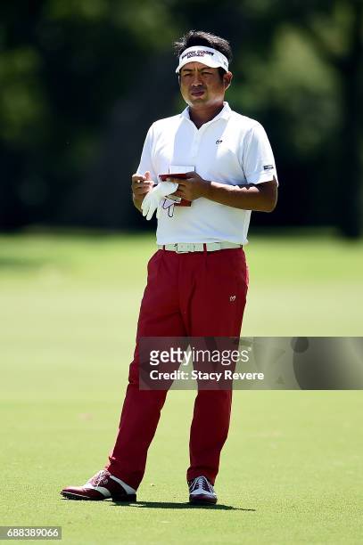 Yuta Ikeda of Japan waits to play a shot on the 11th hole during Round One of the DEAN & DELUCA Invitational at Colonial Country Club on May 25, 2017...