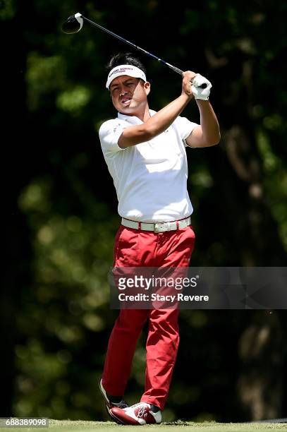 Yuta Ikeda of Japan plays his shot from the 12th tee during Round One of the DEAN & DELUCA Invitational at Colonial Country Club on May 25, 2017 in...