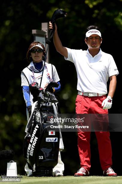 Yuta Ikeda of Japan plays his shot from the 12th tee during Round One of the DEAN & DELUCA Invitational at Colonial Country Club on May 25, 2017 in...