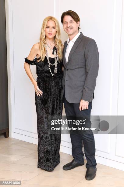 Rachel Zoe and Rodger Berman attend an event to celebrate the launch of Plum Sykes' new book 'Party Girls Die in Pearls' at Burberry Rodeo Drive on...