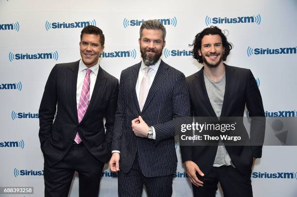 Ryan Serhant, Fredrik Eklund and Steve Gold visit the SiriusXM Studios on May 24, 2017 in New York City.