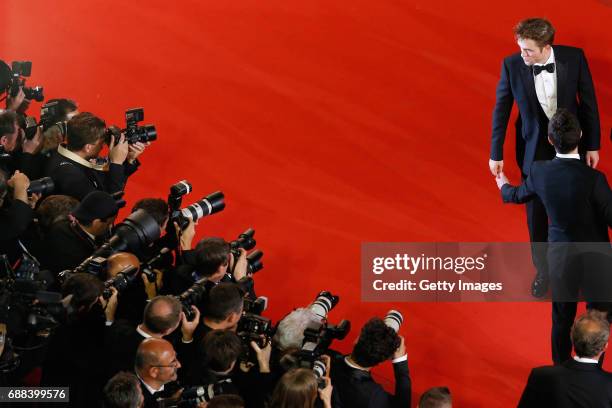Actor Robert Pattinson attends the "Good Time" screening during the 70th annual Cannes Film Festival at Palais des Festivals on May 25, 2017 in...