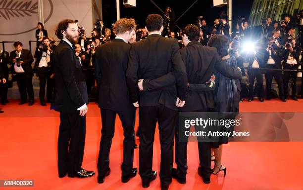 Josh Safdie, Robert Pattinson, Benny Safdie, Buddy Duress and Taliah Webster attend the "Good Time" screening during the 70th annual Cannes Film...