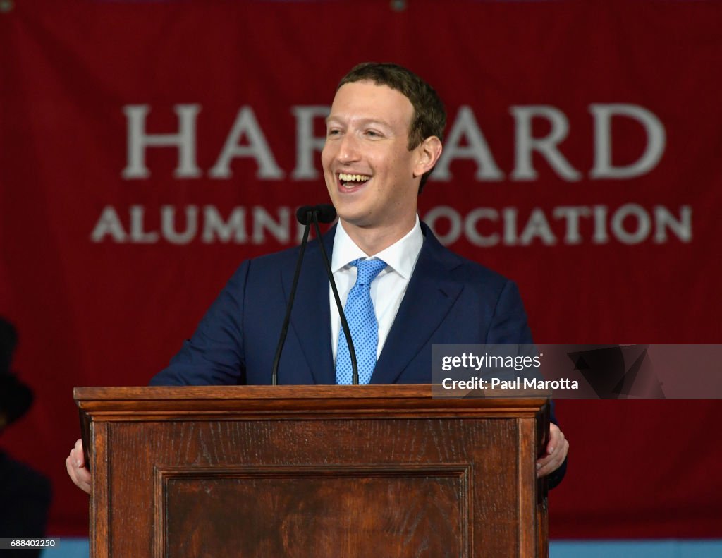 Facebook Founder Mark Zuckerberg Delivers Commencement Address At Harvard
