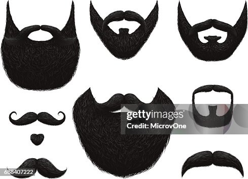 Hand Drawn Beards And Mustaches Vector Collection High Res Vector