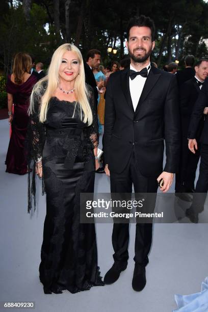 Monika Bacardi and Andrea Iervolino attend the amfAR Gala Cannes 2017 at Hotel du Cap-Eden-Roc on May 25, 2017 in Cap d'Antibes, France.