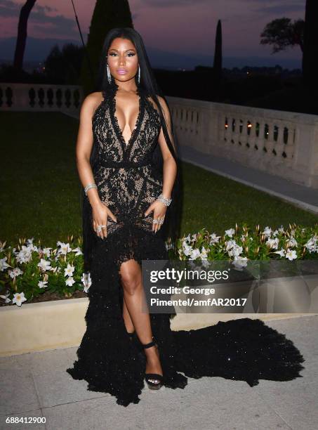 Nicki Minaj arrives at the amfAR Gala Cannes 2017 at Hotel du Cap-Eden-Roc on May 25, 2017 in Cap d'Antibes, France.