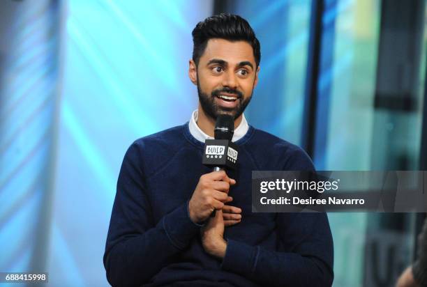 Comedian Hasan Minhaj attends Build to discuss his new netflix special 'Hasan Minhaj: Homecoming King' at Build Studio on May 25, 2017 in New York...