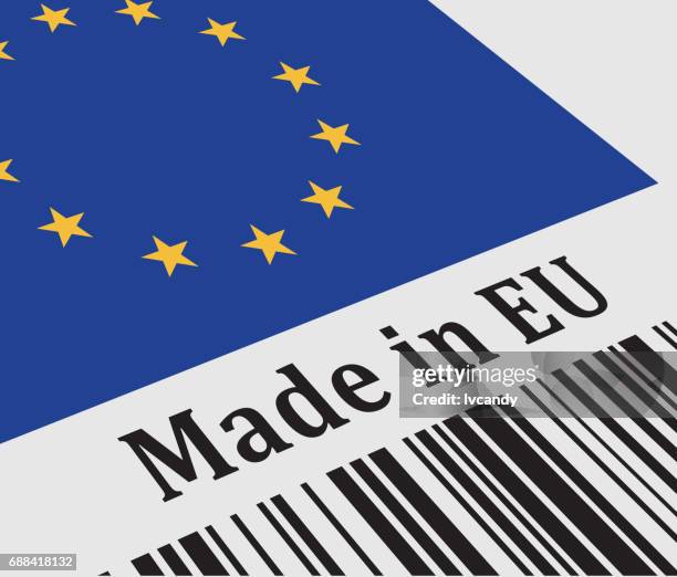 label of made in eu - made in china tag stock illustrations