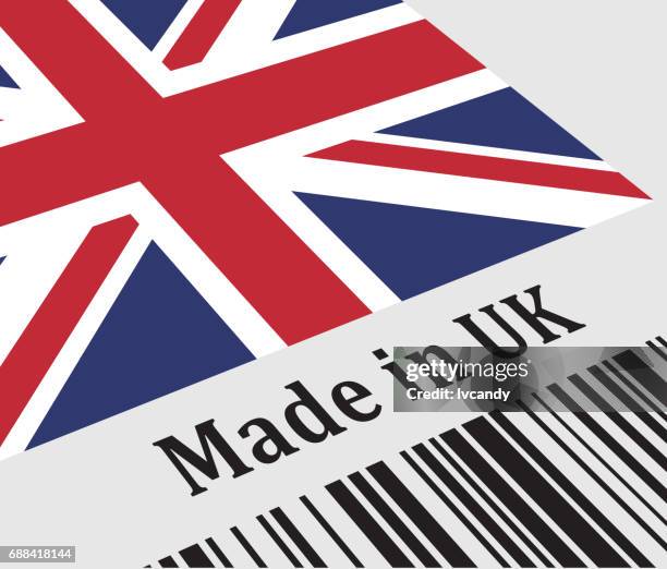 stockillustraties, clipart, cartoons en iconen met label van made in uk - tikkertje