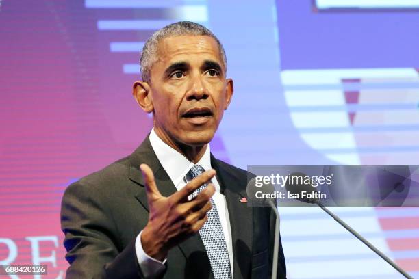 Former US president Barack Obama during the German Media Award 2016 at Kongresshaus on May 25, 2017 in Baden-Baden, Germany. The German Media Award...