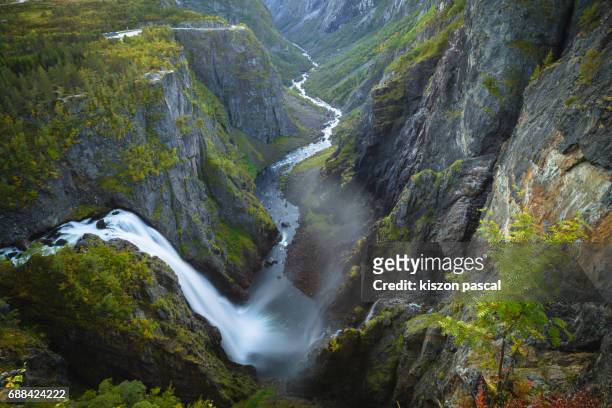 waterfall of voringsfossen in norway - voringsfossen stock-fotos und bilder
