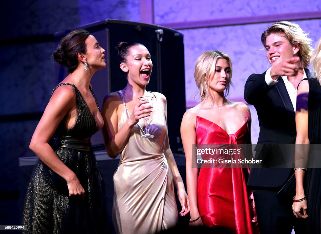 Models Irina Shayk, Bella Hadid, Hailey Baldwin and Jordan Barrett