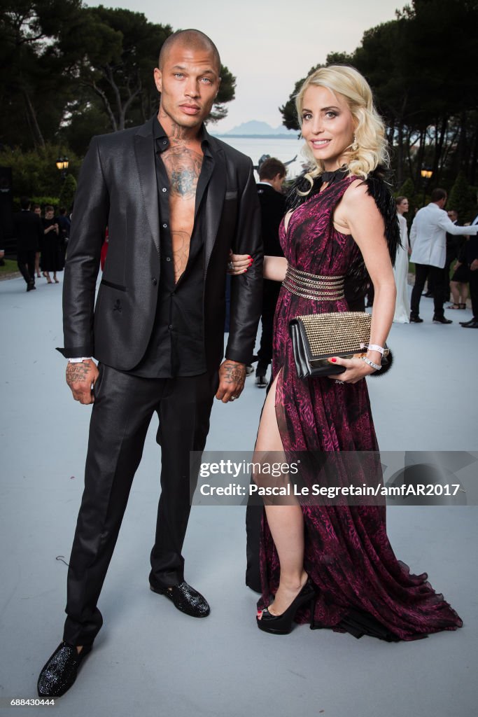 Jeremy Meeks and a guest attend the amfAR Gala Cannes 2017 at Hotel