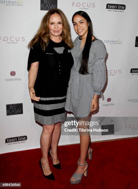 Catherine Bach and her daughter, Laura Lopez, attend Teen Line's 'Food For Thought' Luncheon at The Beverly Hilton Hotel on May 25, 2017 in Beverly...