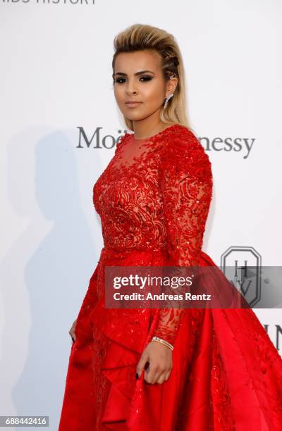 Sheika Aisha al Thani arrives at the amfAR Gala Cannes 2017 at Hotel du Cap-Eden-Roc on May 25, 2017 in Cap d'Antibes, France.