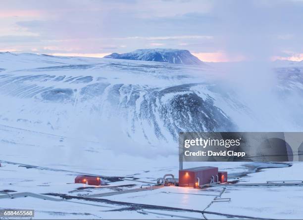 krafla geothermal power station in iceland - thermal power station stock pictures, royalty-free photos & images