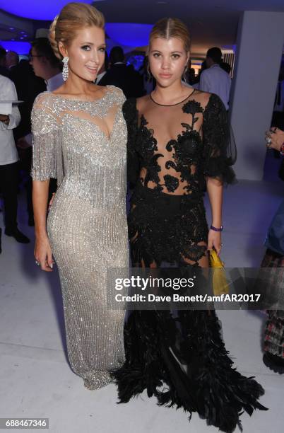 Paris Hilton and Sofia Richie attend the amfAR Gala Cannes 2017 at Hotel du Cap-Eden-Roc on May 25, 2017 in Cap d'Antibes, France.