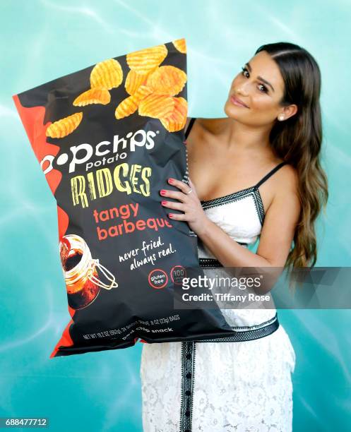 Actress Lea Michele celebrates Popchips 10th birthday at W Hotel in Hollywood on May 25, 2017 in Los Angeles, California.