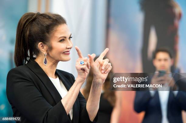 Actress Lynda Carter attends the world premiere of "Wonder Woman" at the Pantages on May 25, 2017 in Hollywood, California.