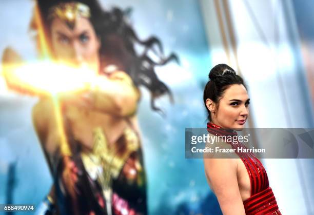 Actress Gal Gadot arrives at the Premiere Of Warner Bros. Pictures' "Wonder Woman" at the Pantages Theatre on May 25, 2017 in Hollywood, California.