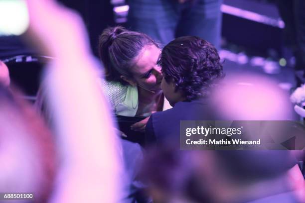 Heidi Klum kisses Vito Schnabel during the Germany's Next Topmodel Final at Koenig-Pilsener-ARENA on May 25, 2017 in Oberhausen, Germany.