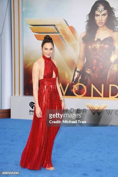 Gal Gadot arrives at the Los Angeles premiere of Warner Bros. Pictures' "Wonder Woman" held at the Pantages Theatre on May 25, 2017 in Hollywood,...