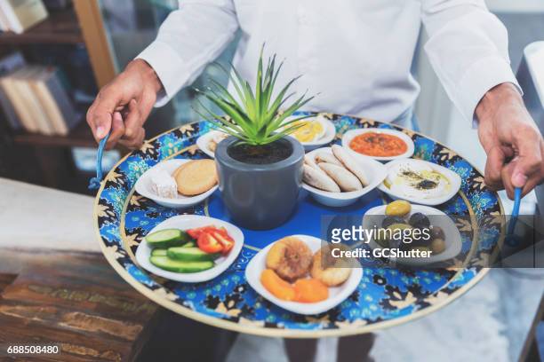 middle eastern food platter - abu dhabi stock pictures, royalty-free photos & images
