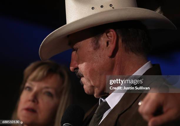 Democratic U.S. Congresstional candidate Rob Quist pauses as he delivers his concession speech to supporters at the DoubleTree by Hilton Hotel...